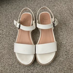 White Sandal Espadrille Wedge